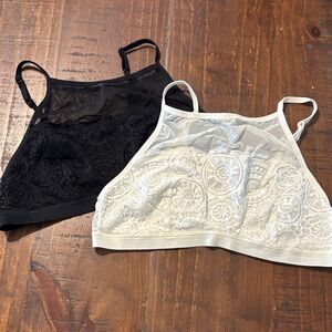 Aerie Lace Bandeau Set - Black and Cream